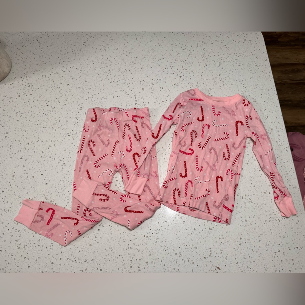 Pink Candy Cane Matching Pajama Set